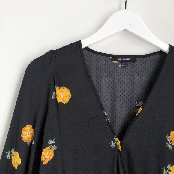 Madewell Bubble-Sleeve Wrap Top Floating Florets - Picture 3 of 13